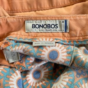 Bonobos Mens Orange Chino Shorts Size 30”